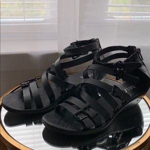 Mia Black Strappy Sandals